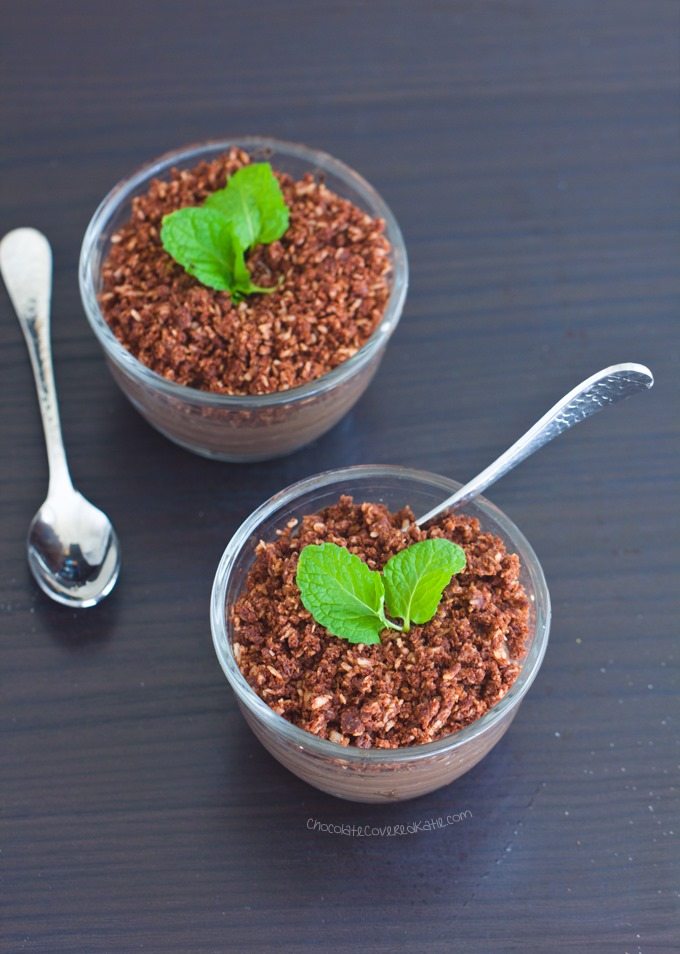 Clean Eating Chocolate Dirt Pudding Cups