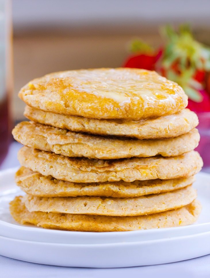 Fluffy Cornbread Pancakes – Oil-Free, Gluten-Free, Vegan!