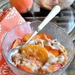 Peach Breakfast Bake - indulgently sweet and creamy... and so healthy you can have two bowls. For breakfast! http://chocolatecoveredkatie.com/2011/06/26/peach-breakfast-bake/ @choccoveredkt