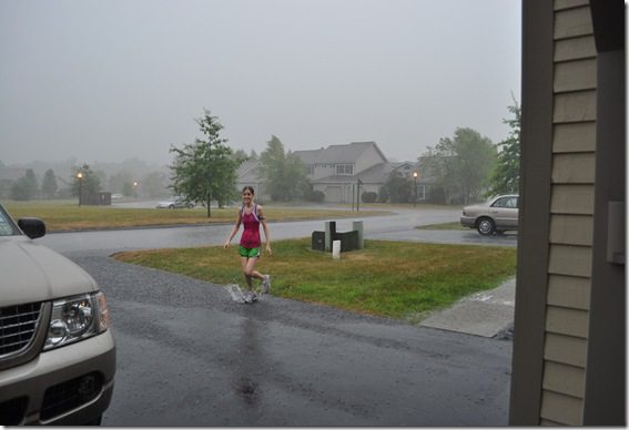 running in the rain