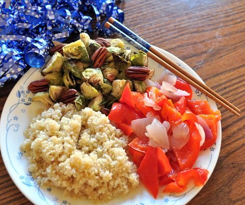 candied veggies and bulgur pilaf