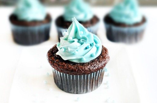 blue frosting cupcake