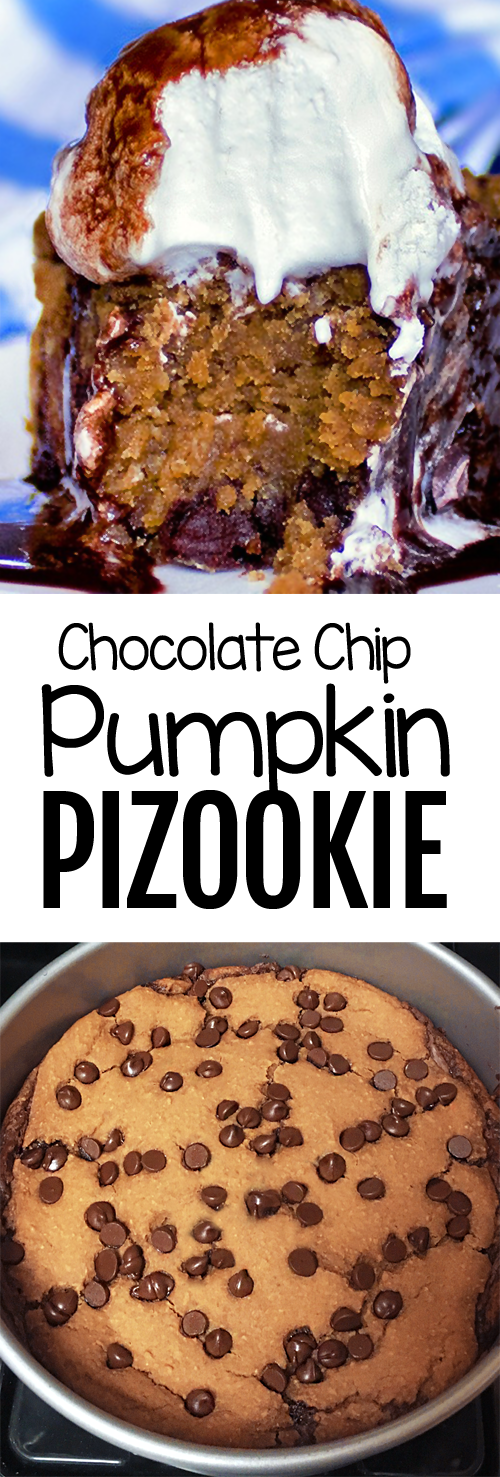 Gooey Chocolate Chip Pumpkin Pizookie Pie