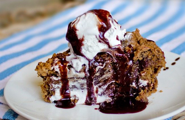 Recipe from @choccoveredkt... I've made this recipe about 1000 times and no one ever believes it's healthy... One of the best desserts I've ever made: https://chocolatecoveredkatie.com/2011/10/24/its-a-chocolate-pumpkin-pizookie/