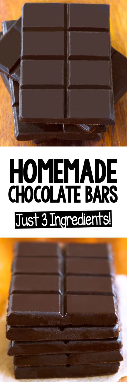 Homemade Chocolate Bars Just 3 Ingredients!