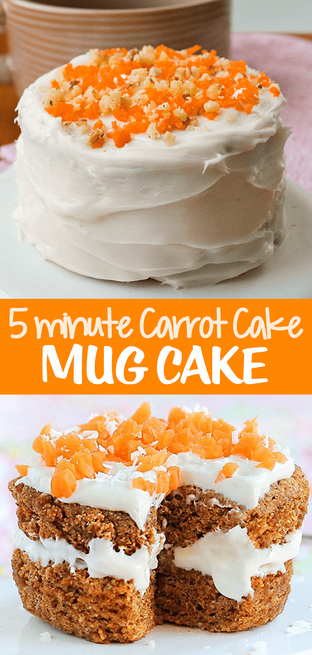 Carrot Cake in a Mug Oven or Microwave Mug Cake Dessert