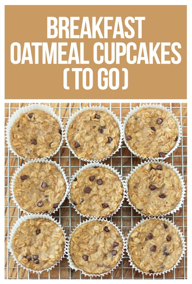 Breakfast Oatmeal Cupcakes - You cook just ONCE and get a delicious breakfast for the entire month - Easy & nutritious recipe: http://chocolatecoveredkatie.com/2013/01/08/breakfast-oatmeal-cupcakes-to-go/ @choccoveredkt