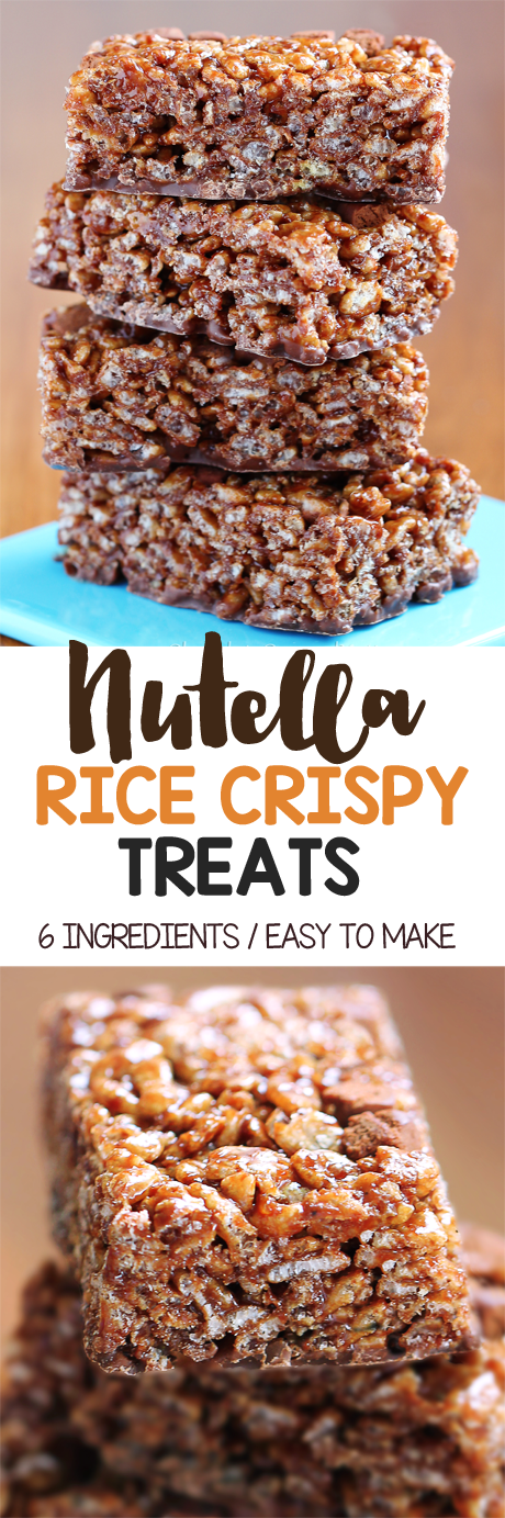 Nutella Rice Crispy Treats (No Bake!)