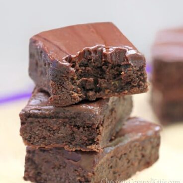 Rich, chocolatey, moist, fudgey brownies from @choccoveredkt with a secret ingredient – zucchini! The recipe is to die for! https://chocolatecoveredkatie.com/2013/05/31/healthy-chocolate-fudge-zucchini-brownies/