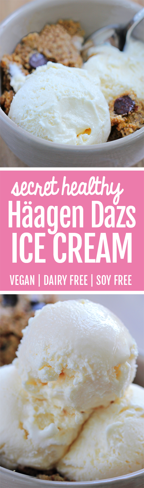 Homemade EASY ice cream recipe that has no corn syrup and is vegan!