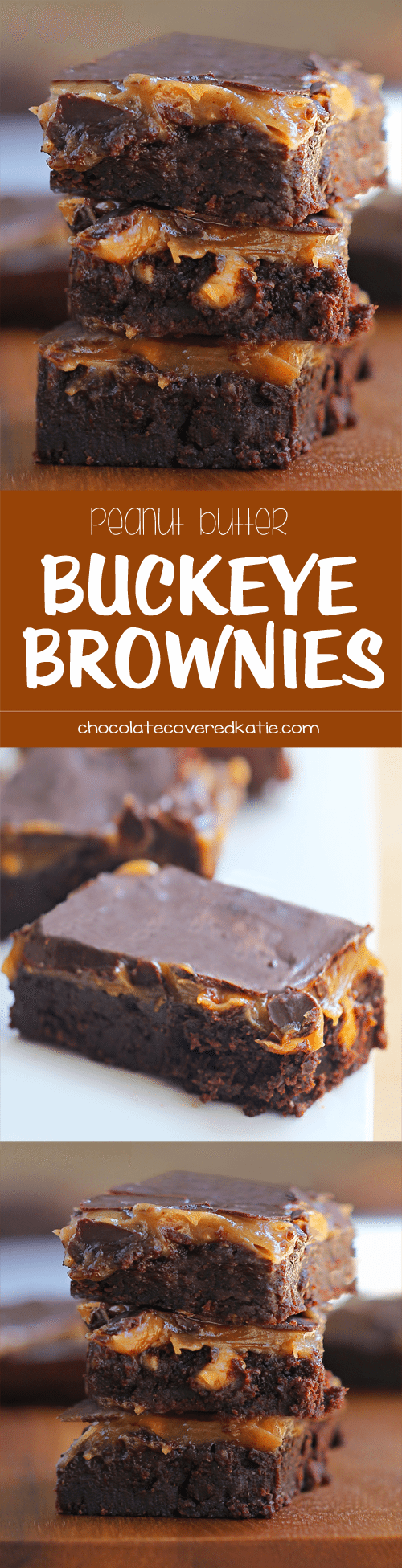 Gooey peanut butter brownies, with a hard chocolate shell - these buckeye brownies from @choccoveredkt are completely irresistible!