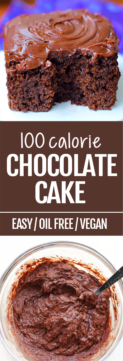 100 Calorie Chocolate Cake - with NO oil!