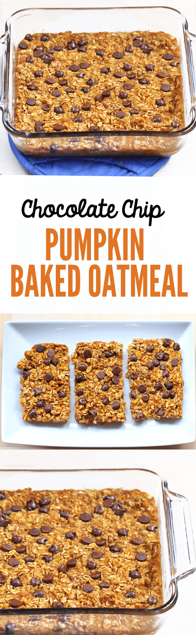 Pumpkin Baked Oatmeal - 2 cups oats, 1 cup pumpkin, 1 tsp cinnamon, 2 tsp vanilla, 1 1/2 cups... Full recipe: https://chocolatecoveredkatie.com/2014/11/13/pumpkin-baked-oatmeal/ @choccoveredkt 