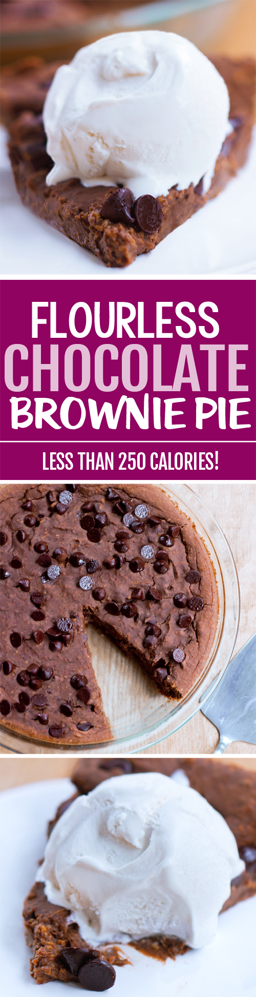 Chocolate brownie pie with NO flour, and a secret healthy ingredient you'd never expect: black beans!