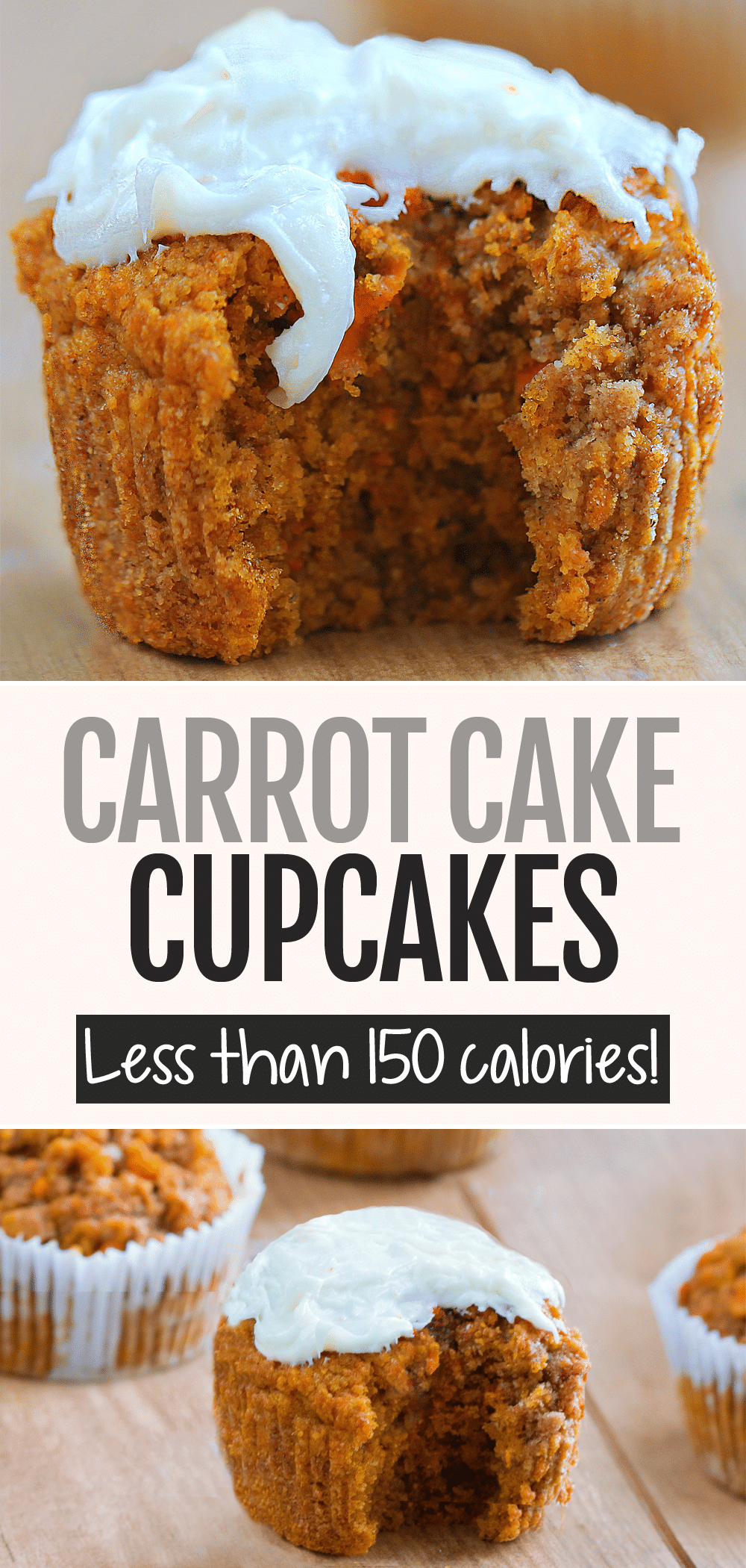 Healthy Carrot Cake Cupcakes - Low-Calorie, Low-Fat!