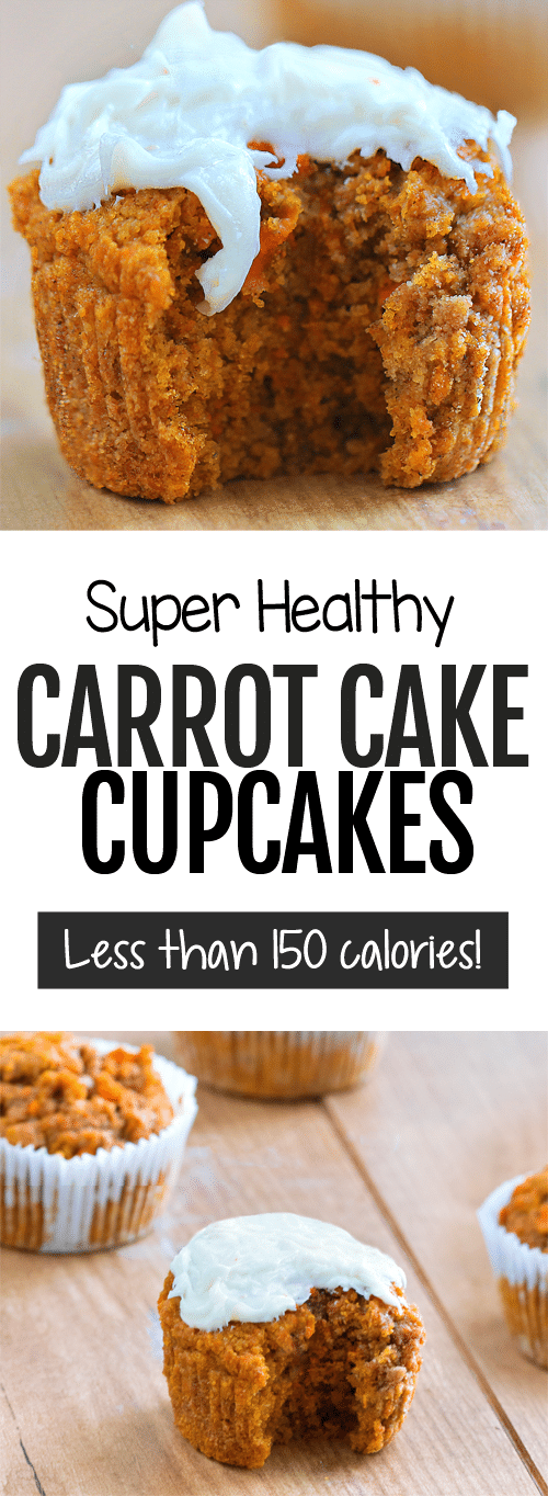 Healthy Carrot Cake Cupcakes - Low-Calorie, Low-Fat!