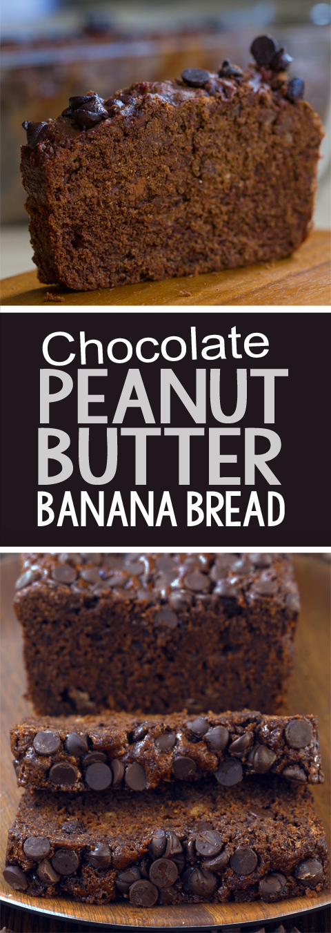 Best Ever Chocolate Peanut Butter Banana Bread