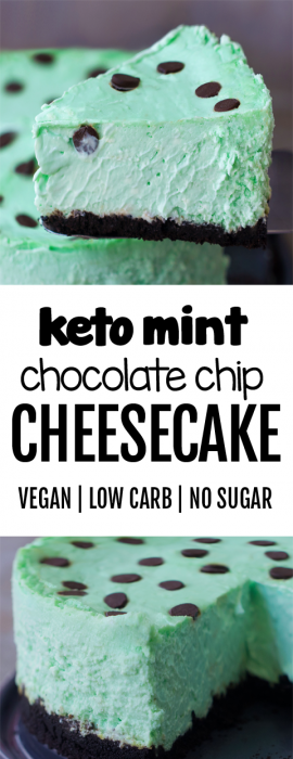 Low Carb Thin Mint Cheesecake