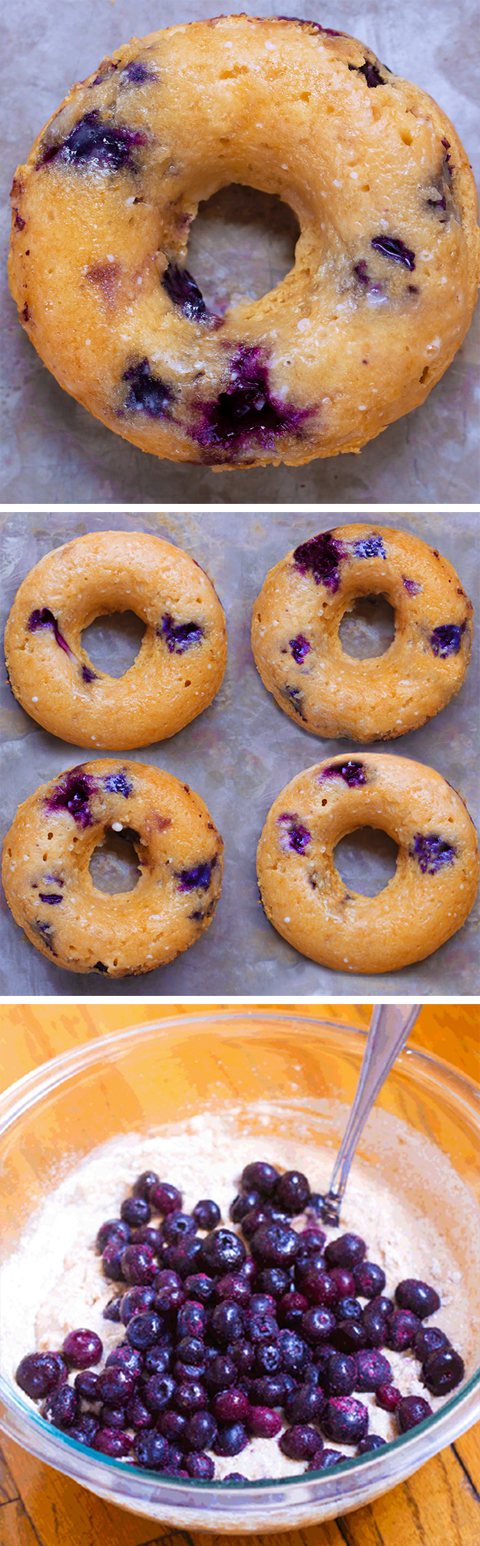 Blueberry Baked Donuts - Refined Sugar Free!