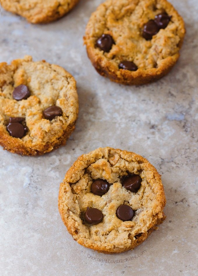 Peanut Butter Cookies Baked In A Muffin Tin Chocolate Covered Katie