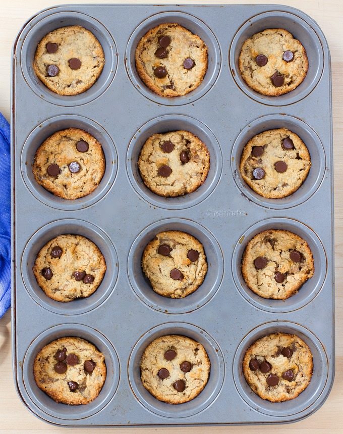 Peanut Butter Cookies - Ingredients: 1/2 cup peanut butter, 1/2 tsp vanilla extract, 1/4 tsp baking soda, 2 tbsp... Full recipe: https://chocolatecoveredkatie.com/2016/08/01/peanut-butter-cookies-muffin-tin/ @choccoveredkt