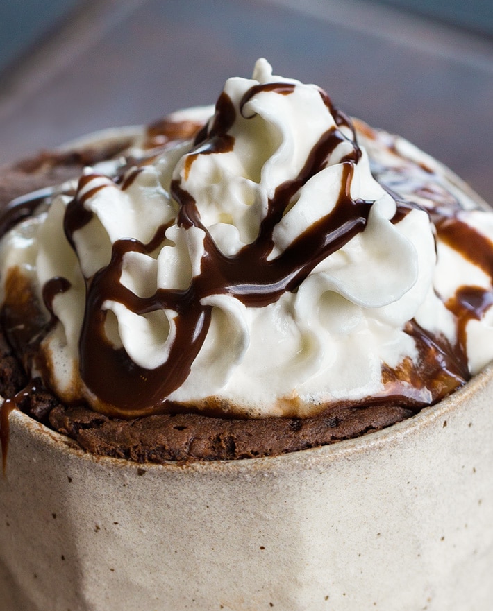 Chocolate Mug Cake Whipped Cream