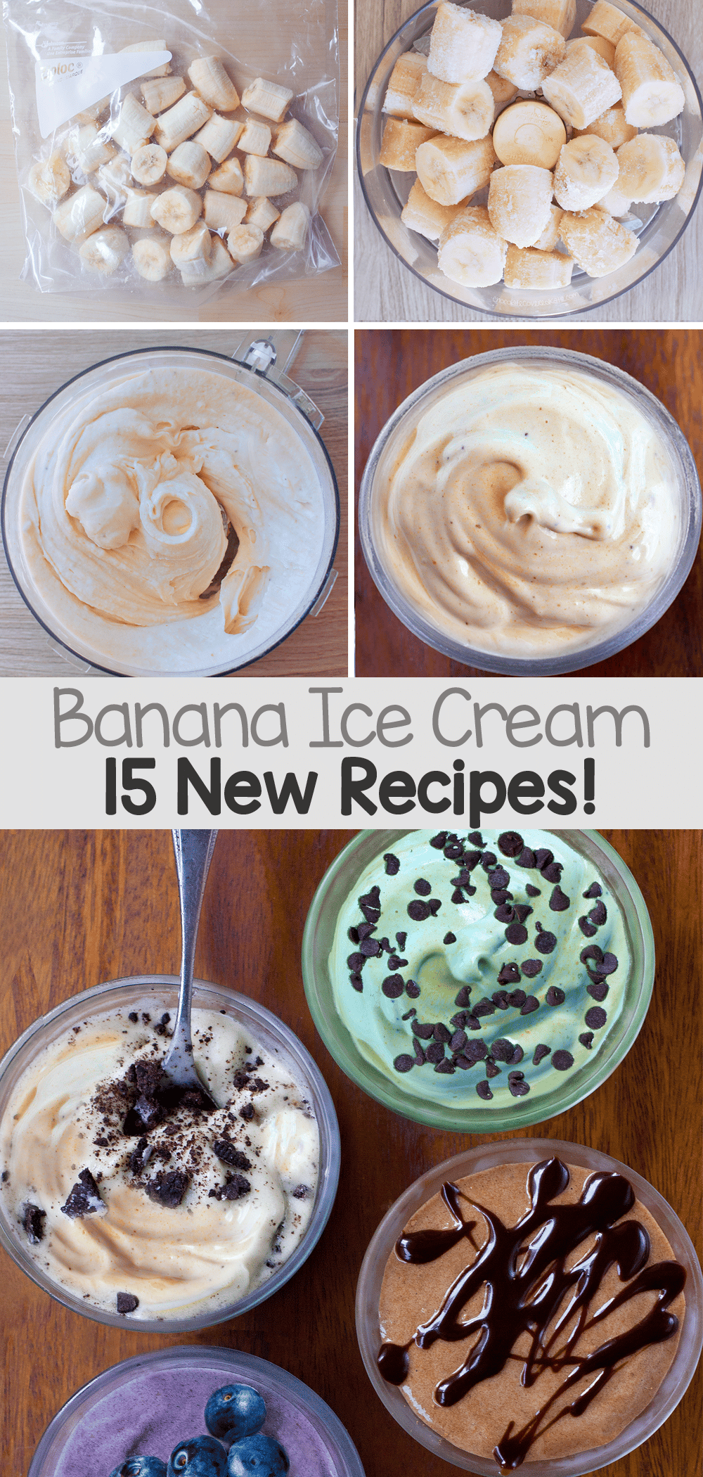 One-Ingredient Banana Ice Cream & 4 Flavors