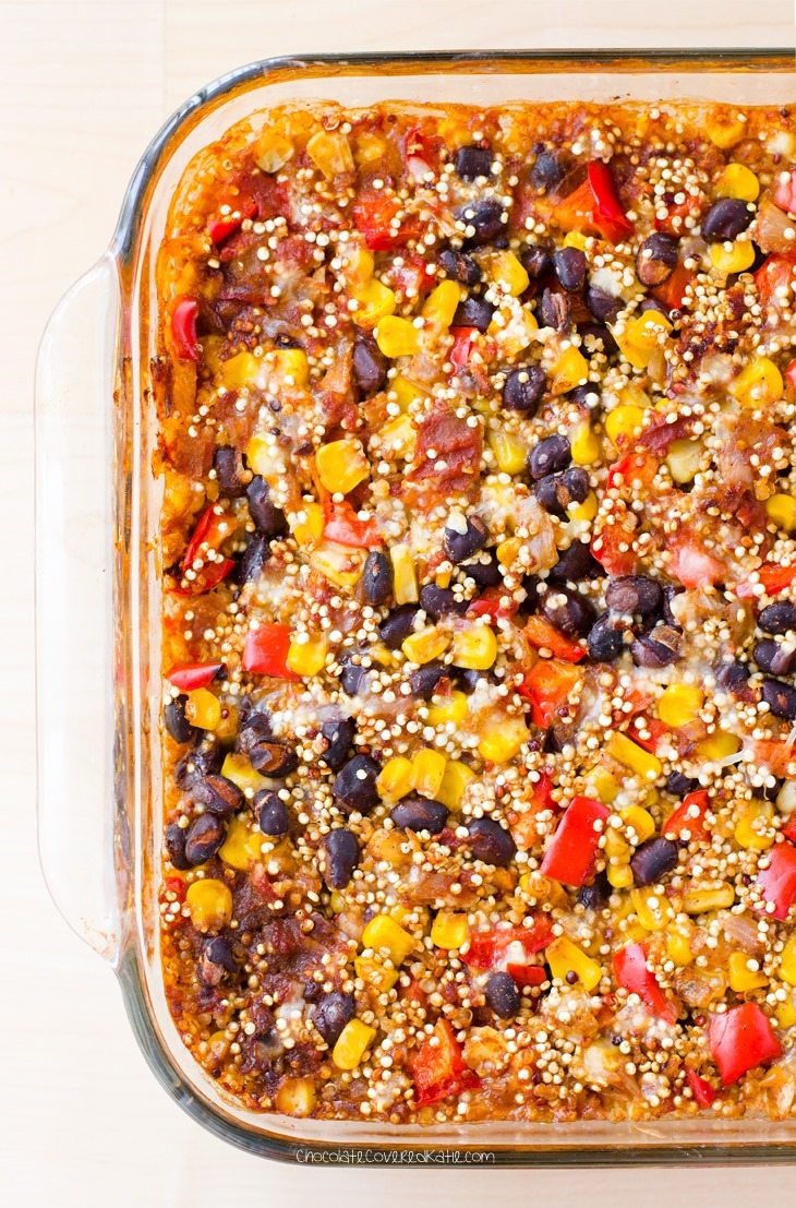 Cheesy Mexican Black Bean Quinoa Casserole