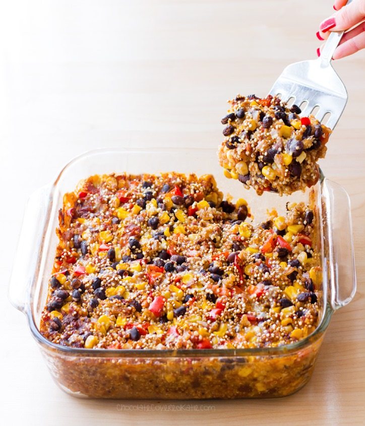 Cheesy Mexican Black Bean Quinoa Casserole