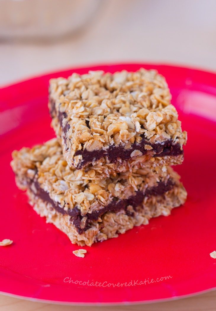 No-Bake Chocolate Banana Oatmeal Fudge Bars