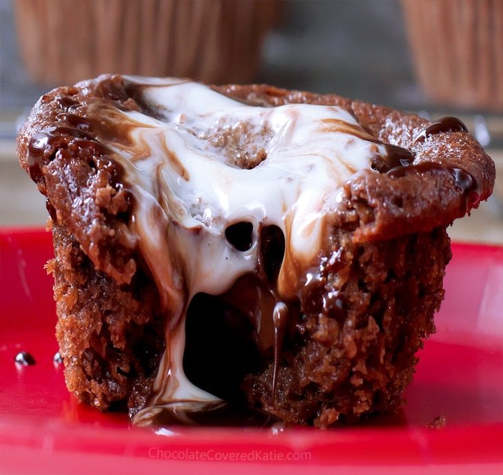 Molten Chocolate Lava Cakes Baked In A Muffin Tin Chocolate Covered Katie