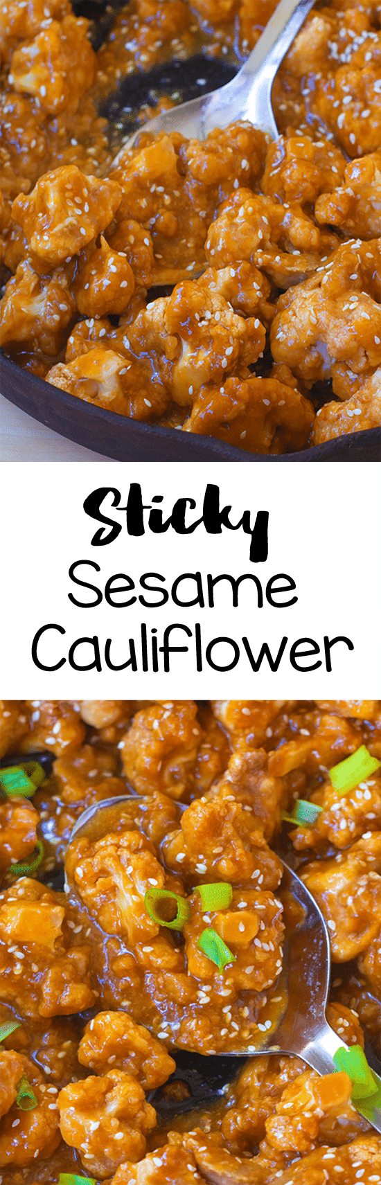 Secretly Healthy Sticky Sesame Cauliflower (Vegan)