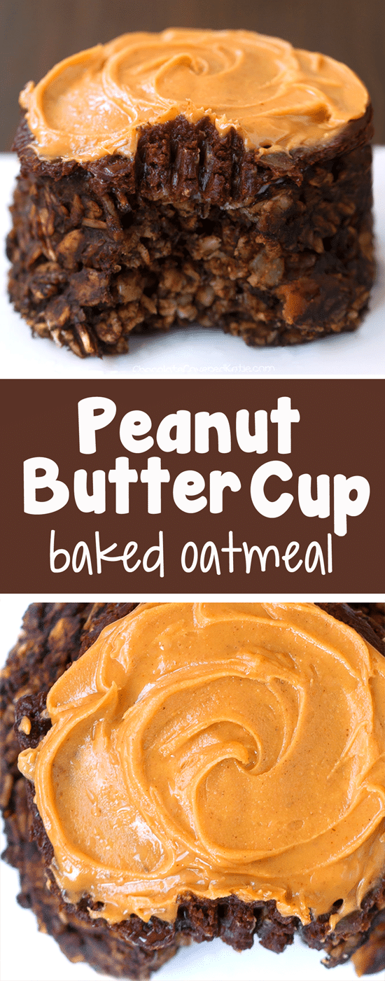 Single Serving Peanut Butter Cup Baked Oatmeal
