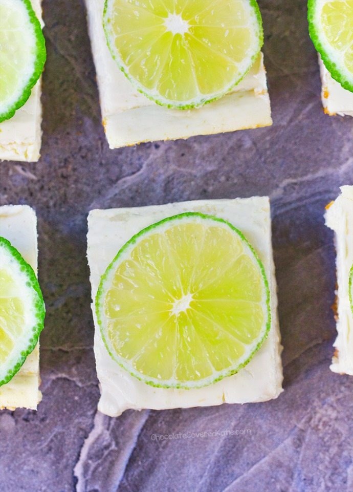 The best part about these "skinny" key lime pie squares is how deliciously light & creamy they are!