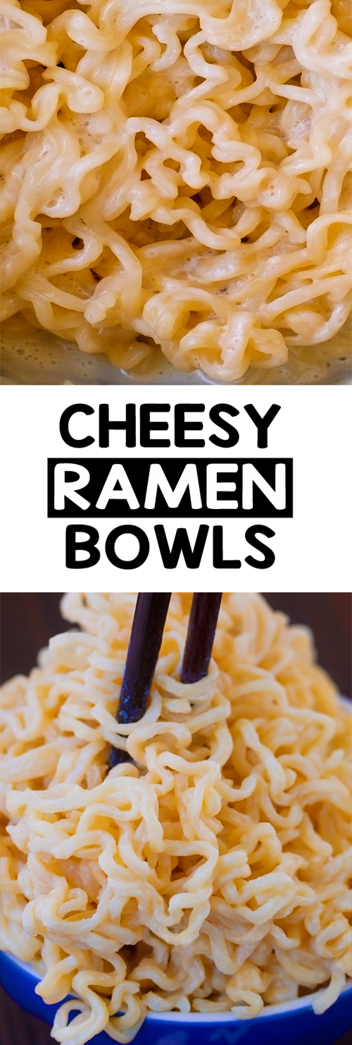 Cheesy Ramen Noodle Bowls