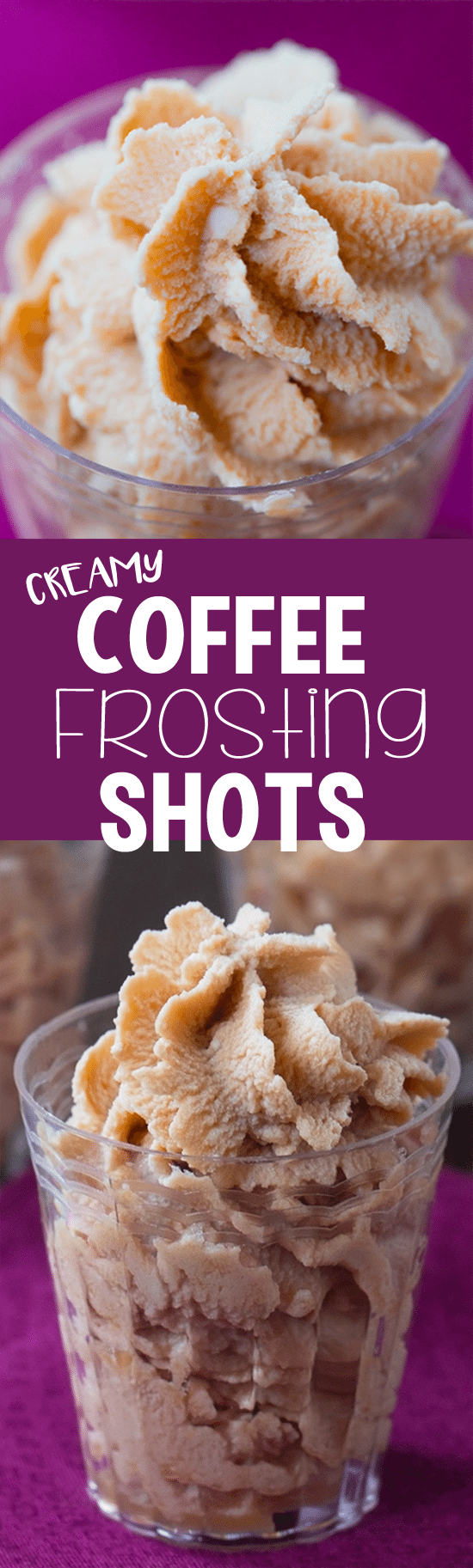 Just FOUR ingredients to make these swirly coffee frosting shots!