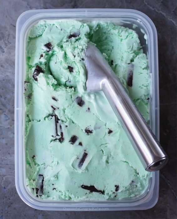 Chocolate and mint vegan ice cream