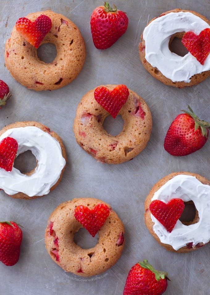 Baked Strawberry Donuts Refined Sugar Free!