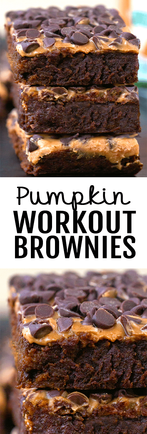 The BEST Healthy Chocolate Pumpkin Workout Brownie Recipe