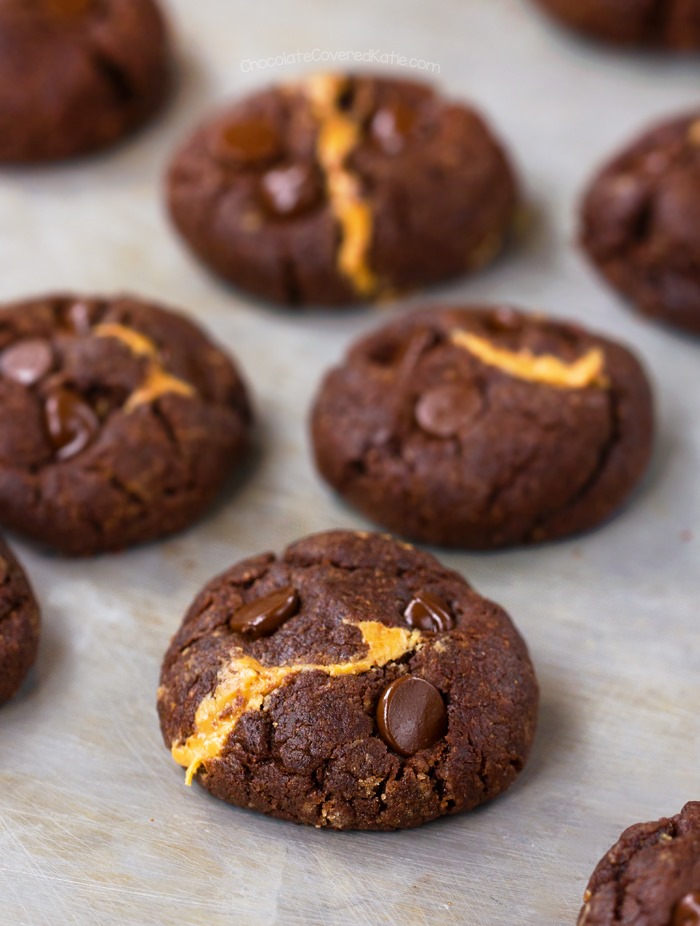 Dark chocolate peanut butter cookies