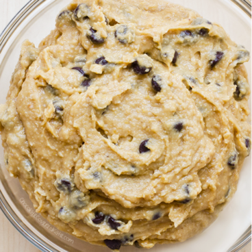 Raw cookie dough that you eat with a spoon