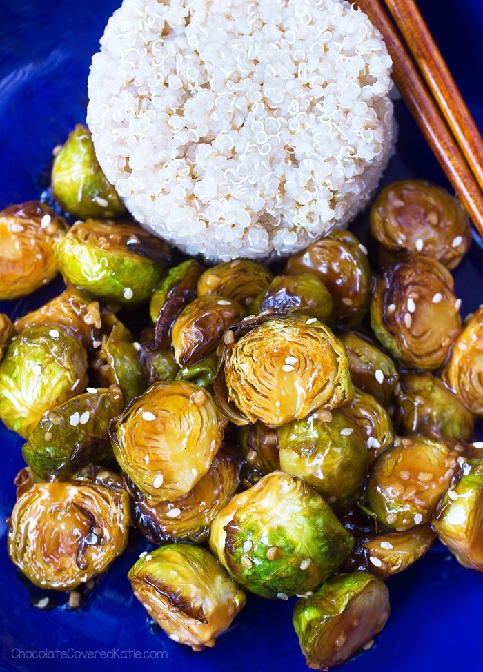 Sesame Brussels Sprouts - Chocolate Covered Katie