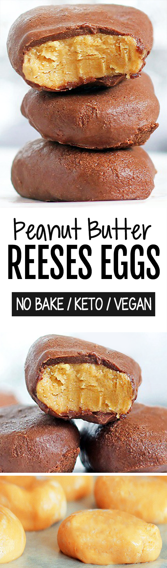 Easy Homemade Reeses Peanut Butter Eggs (Vegan, Keto, No Bake)