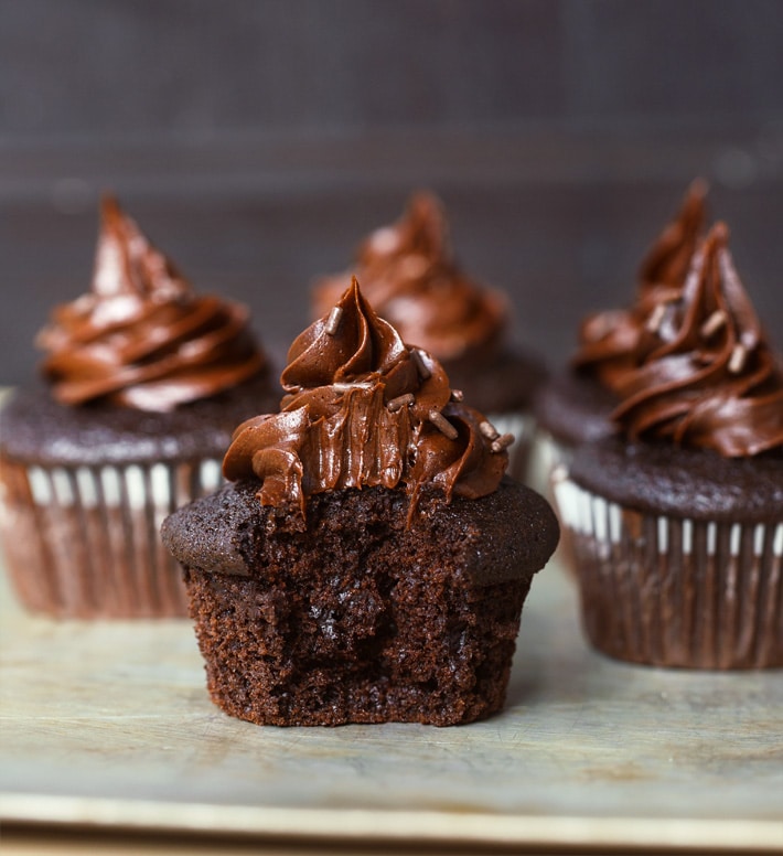 Receta casera de cupcake de chocolate vegano