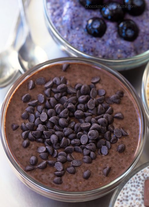 Chocolate pudding with chia seeds