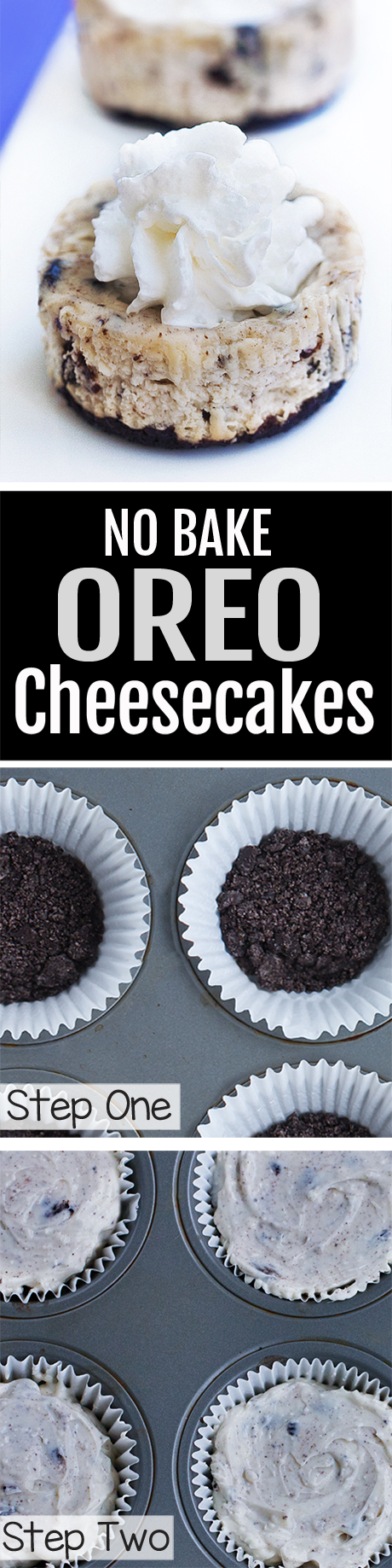 Mini Oreo Cheesecakes, NO Baking Required!