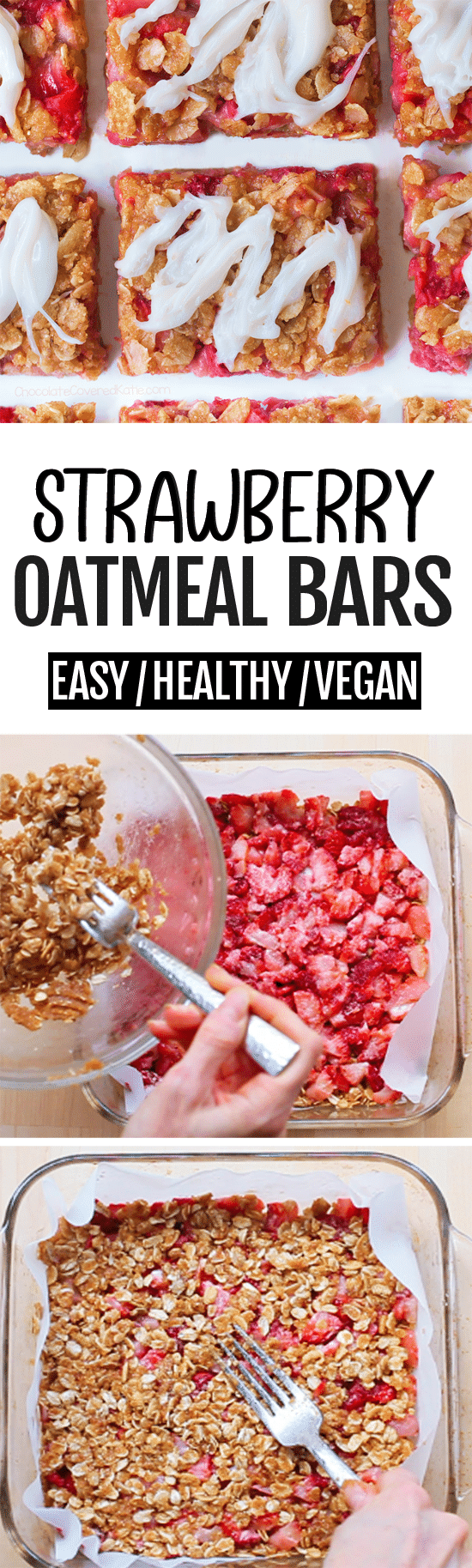 Super Healthy Strawberry Oatmeal Breakfast Bars