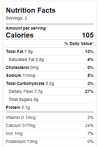 chia pudding calories and nutrition facts