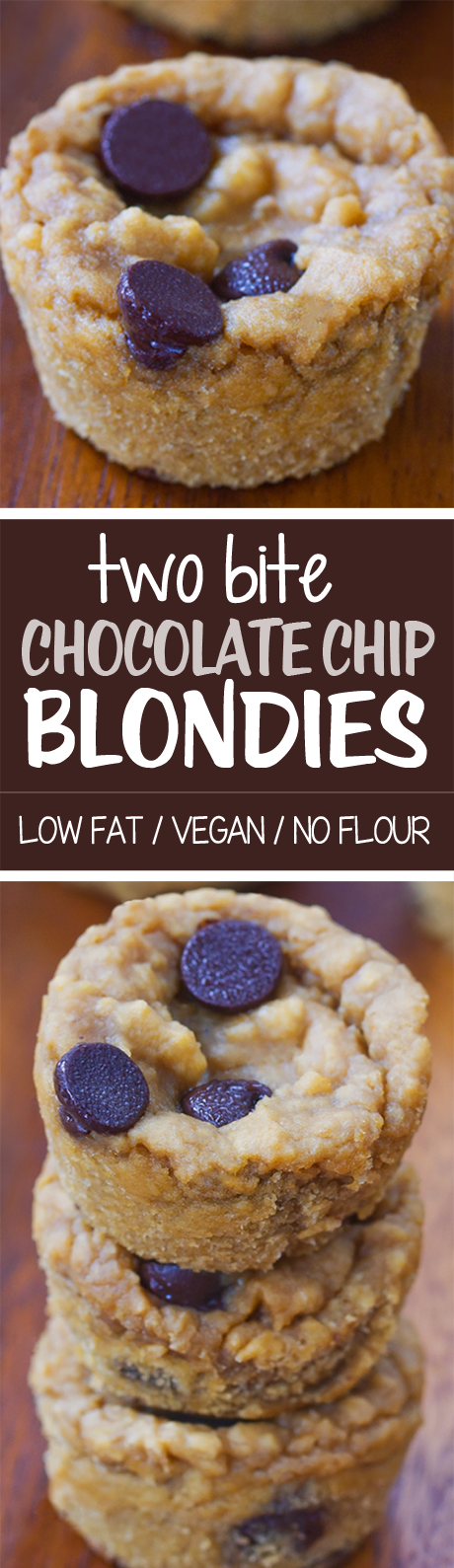 Mini Chocolate Chip Blondies (Vegan, GF)