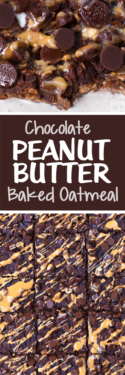 Chocolate Peanut Butter Brownie Baked Oatmeal Recipe (Vegan) Chocolate Peanut Butter Brownie Baked Oatmeal Recipe (Vegan)